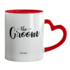 Mug heart red handle, ceramic, 330ml