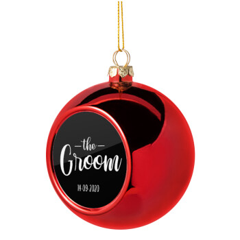 Groom & Bride (Groom), Χριστουγεννιάτικη μπάλα δένδρου Κόκκινη 8cm
