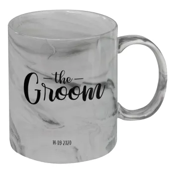 Groom & Bride (Groom), Mug ceramic marble style, 330ml