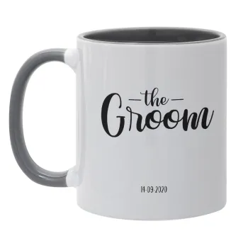 Groom & Bride (Groom), Mug colored grey, ceramic, 330ml