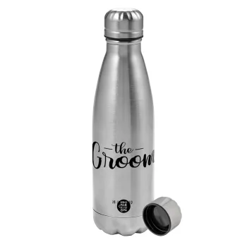 Groom & Bride (Groom), Metallic water bottle, stainless steel, 750ml