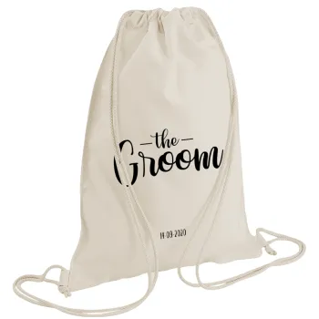 Groom & Bride (Groom), Backpack bag GYMBAG natural (28x40cm)