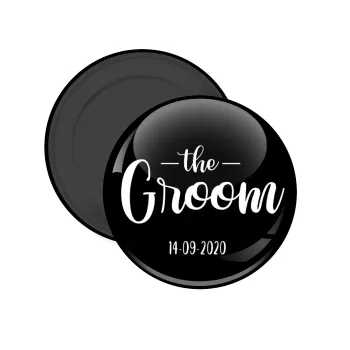 Groom & Bride (Groom), Μαγνητάκι ψυγείου στρογγυλό διάστασης 5cm
