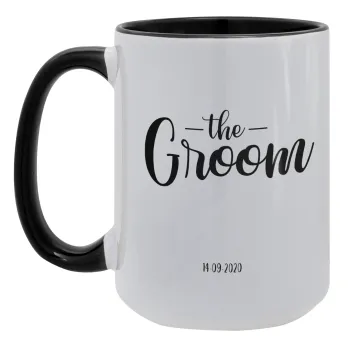 Groom & Bride (Groom), Κούπα Mega 15oz, κεραμική Μαύρη, 450ml