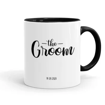 Groom & Bride (Groom), Mug colored black, ceramic, 330ml