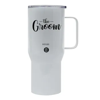 Groom & Bride (Groom), Mega Stainless steel Tumbler with lid, double wall 750L