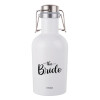 Groom & Bride (Bride), Μεταλλικό παγούρι Λευκό (Stainless steel) με καπάκι ασφαλείας 1L