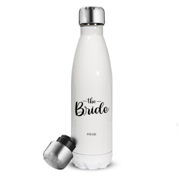 Groom & Bride (Bride), Metal mug thermos White (Stainless steel), double wall, 500ml