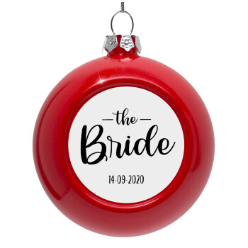 Groom & Bride (Bride), Red Christmas tree ornament bauble 8cm