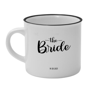 Groom & Bride (Bride), Κούπα κεραμική vintage Λευκή/Μαύρη 230ml