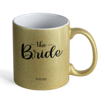 Groom & Bride (Bride), Κούπα Χρυσή Glitter που γυαλίζει, κεραμική, 330ml