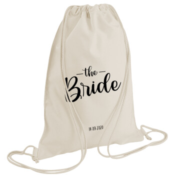 Groom & Bride (Bride), Τσάντα πλάτης πουγκί GYMBAG natural (28x40cm)
