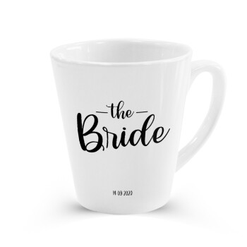 Groom & Bride (Bride), Κούπα κωνική Latte Λευκή, κεραμική, 300ml