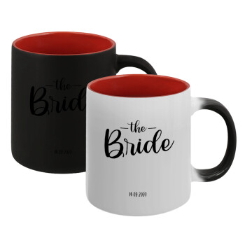 Groom & Bride (Bride), Κούπα Μαγική εσωτερικό κόκκινο, κεραμική, 330ml που αλλάζει χρώμα με το ζεστό ρόφημα (1 τεμάχιο)