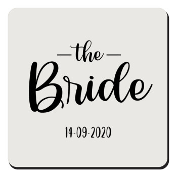 Groom & Bride (Bride), Τετράγωνο μαγνητάκι ξύλινο 9x9cm