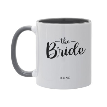 Groom & Bride (Bride), Mug colored grey, ceramic, 330ml
