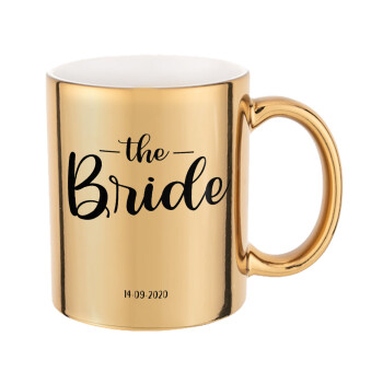 Groom & Bride (Bride), Κούπα κεραμική, χρυσή καθρέπτης, 330ml