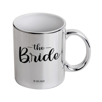 Groom & Bride (Bride), Mug ceramic, silver mirror, 330ml