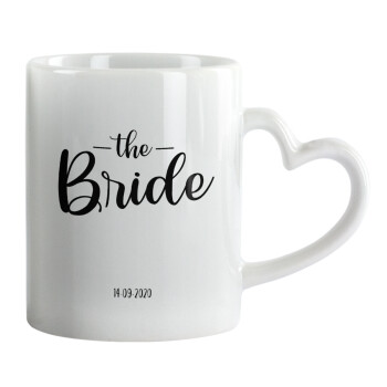 Groom & Bride (Bride), Κούπα καρδιά χερούλι λευκή, κεραμική, 330ml