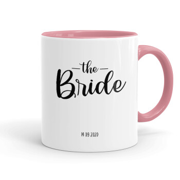 Groom & Bride (Bride), Mug colored pink, ceramic, 330ml