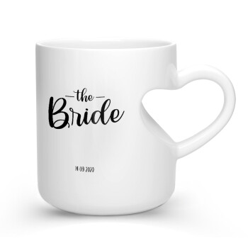 Groom & Bride (Bride), Κούπα καρδιά λευκή, κεραμική, 330ml