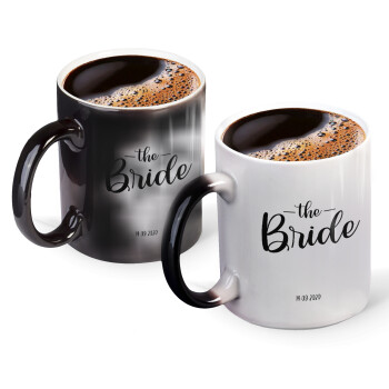 Groom & Bride (Bride), Color changing magic Mug, ceramic, 330ml when adding hot liquid inside, the black colour desappears (1 pcs)