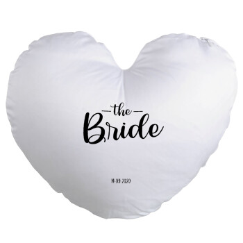 Groom & Bride (Bride), Μαξιλάρι καναπέ καρδιά 40x40cm περιέχεται το  γέμισμα