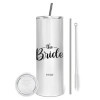 Tumbler stainless steel 600ml, with metal straw & cleaning brush