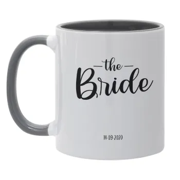 Groom & Bride (Bride), Mug colored grey, ceramic, 330ml