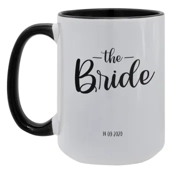 Groom & Bride (Bride), Κούπα Mega 15oz, κεραμική Μαύρη, 450ml