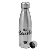 Metallic water bottle, stainless steel, 750ml