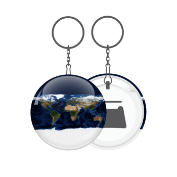 Earth map, Μπρελόκ μεταλλικό 5cm με ανοιχτήρι