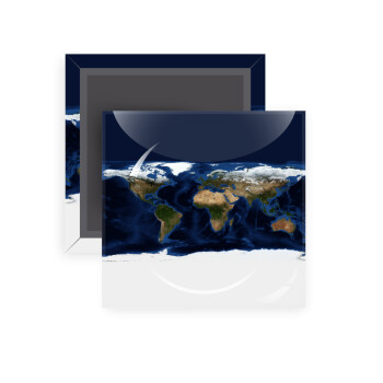 Earth map, Μαγνητάκι ψυγείου τετράγωνο διάστασης 5x5cm