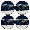 SET of 4 round wooden coasters (9cm)