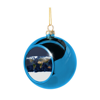 Earth map, Χριστουγεννιάτικη μπάλα δένδρου Μπλε 8cm