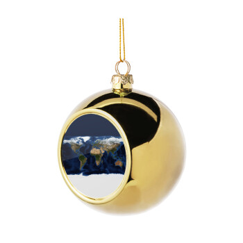 Earth map, Χριστουγεννιάτικη μπάλα δένδρου Χρυσή 8cm
