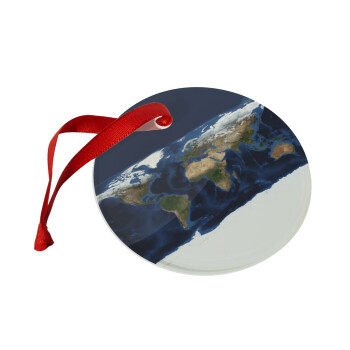 Earth map, Χριστουγεννιάτικο στολίδι γυάλινο 9cm
