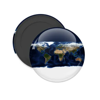 Earth map, Μαγνητάκι ψυγείου στρογγυλό διάστασης 5cm