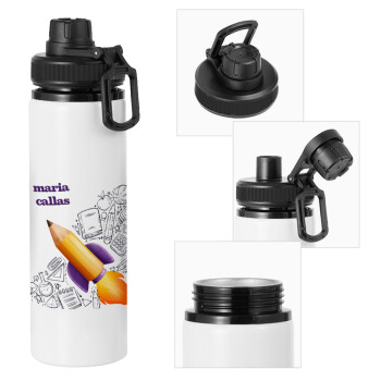 Back to school rocket pencil, Metal water bottle with safety cap, aluminum 850ml