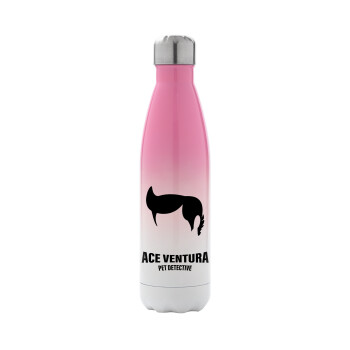 Ace Ventura Pet Detective, Metal mug thermos Pink/White (Stainless steel), double wall, 500ml