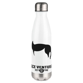 Ace Ventura Pet Detective, Μεταλλικό παγούρι θερμός Λευκό (Stainless steel), διπλού τοιχώματος, 500ml