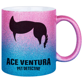 Ace Ventura Pet Detective, Κούπα Χρυσή/Μπλε Glitter, κεραμική, 330ml