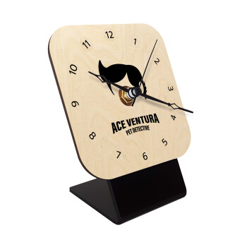 Ace Ventura Pet Detective, Quartz Table clock in natural wood (10cm)