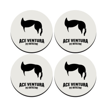 Ace Ventura Pet Detective, SET of 4 round wooden coasters (9cm)