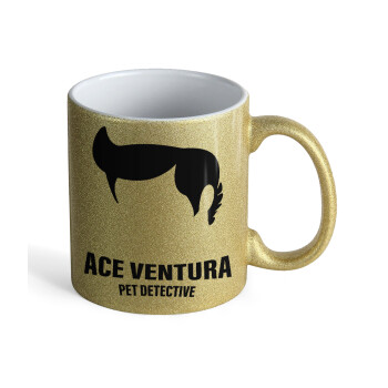 Ace Ventura Pet Detective, Κούπα Χρυσή Glitter που γυαλίζει, κεραμική, 330ml