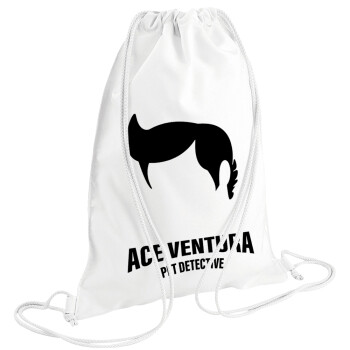 Ace Ventura Pet Detective, Τσάντα πλάτης πουγκί GYMBAG λευκή (28x40cm)
