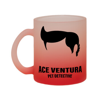 Ace Ventura Pet Detective, Κούπα γυάλινη δίχρωμη με βάση το κόκκινο ματ, 330ml