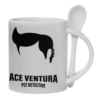 Ace Ventura Pet Detective, Ceramic coffee mug with Spoon, 330ml (1pcs)