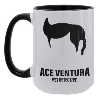 Ace Ventura Pet Detective, Κούπα Mega 15oz, κεραμική Μαύρη, 450ml