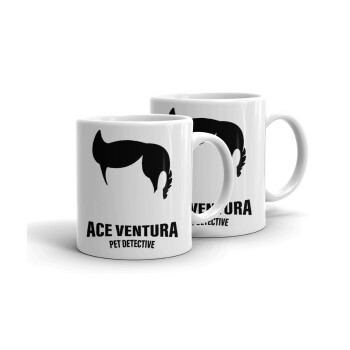 Ace Ventura Pet Detective, Κουπάκια λευκά, κεραμικό, για espresso 75ml (2 τεμάχια)